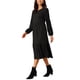 thumbnail image 4 of Vestidos de Otoño para Mujeres INSPIRE CHIC de Manga Larga con Cuello Redondo, Vestido Midi A-Line de Punto con Capas y Bolsillos M Negro, 4 of 6