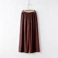 thumbnail image 3 of WULMLEO Linen Wide Leg Pants for Women Casual Summer Bottoms with Drawstring and Pockets Coffee 2XL, 3 of 3