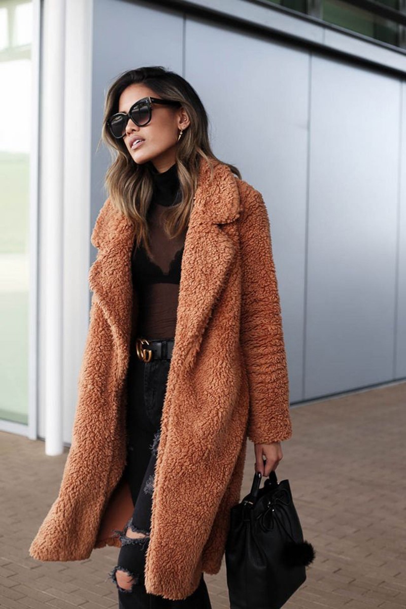 long teddy bear coat