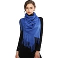 thumbnail image 2 of Cuekondy Scarf for Women Pashmina Scarf Soft Solid Plain Shawl Wrap Fashion Warm Neck with Fringes Blue Scarf, 2 of 4
