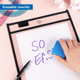 thumbnail image 3 of 10PCS Dry Erase Pocket Sleeves,Oversized Reusable,Dry Erase Ticket Holder Pockets, Clear Erasable Pockets,10inchx13inch, 3 of 4