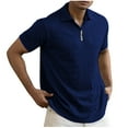 thumbnail image 2 of pstuiky camisetas de manga corta para hombre, Camisas de blusa de manga corta con cuello vuelto y cremallera sueltas informales de color sólido para hombre ropa de hombre m, 2 of 6