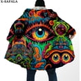 thumbnail image 1 of Capa de sueño con estampado 3D de ojos psicodélicos Trippy para hombres, abrigo grueso y cálido con capucha, abrigo de lana a prueba de viento, bata, manta, 5, 1 of 4