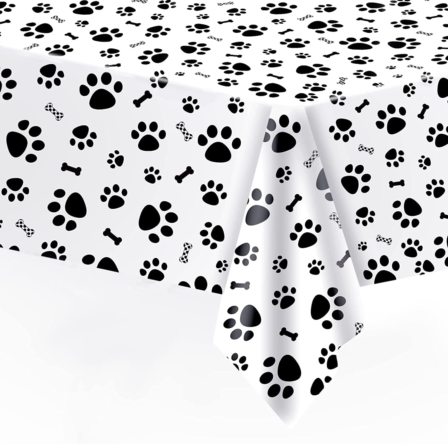 Puppy Dog Pet Paw Print Tablecloth, 1 Pack Large Size Paw Print and Bone  Sign Disposable Plastic Rectangle Table Cloth for Pet Dog Themed Birthday  Party Decorations,54x108 inch - Walmart.com
