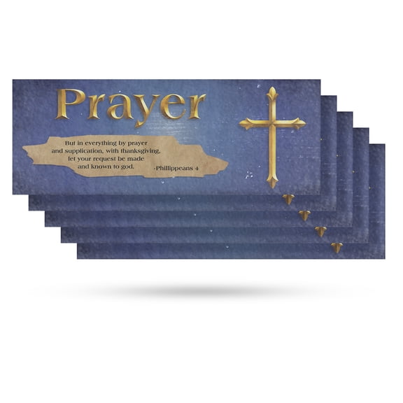 Jesus Prayer Vinyl Decal 5 Pack of 24 Inch x 9 Inch Weatherproof Heavy-Duty Adhesive Backing | Religious Inspiration, Daily Faith, Durable Material | Made in USA