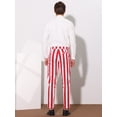 thumbnail image 5 of Unique Bargains Men's Striped Pants Business Skinny Fit Color Block Trousers 30 Red White, 5 of 6