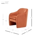thumbnail image 3 of New Pacific Direct Zella 19.5" Velvet Fabric Accent Arm Chair - Alamo Terracotta, 3 of 9