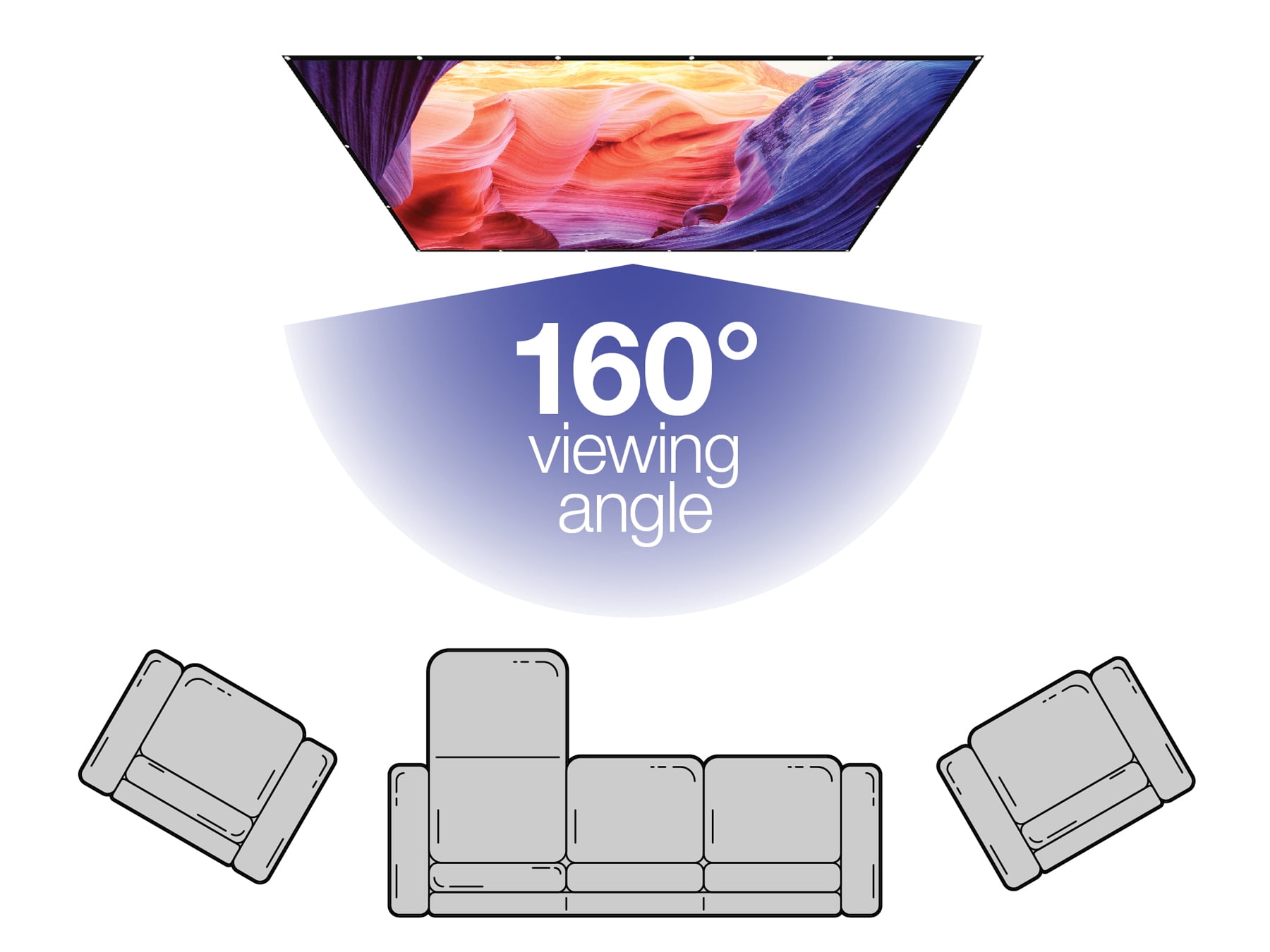 GPX Indoor Soft Projection Screen, PJS130, 130 inch Screen
