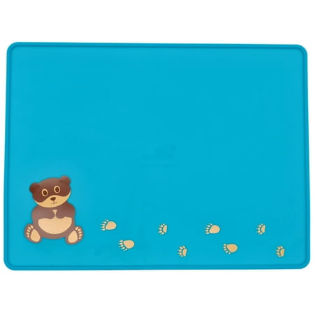 Silly Goose Silicone Placemat for Babies and Toddlers, Cute Bear Design, Stain Resistant, Non-Slip Table Setting Placemat for Dining, Dishwasher Friendly