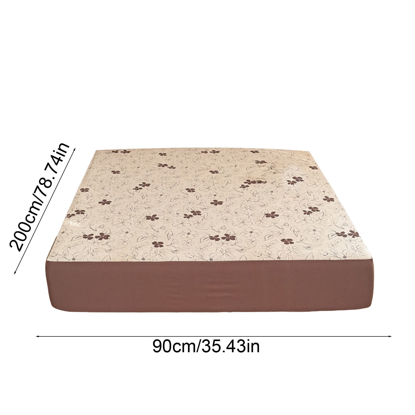 Japceit 35.43x78.44 Inch Fitted Sheet, Comfortable Cool Floral Pattern Mattress Protective Cover, Easy Clean Single Bed Sheet for Home Dormitory