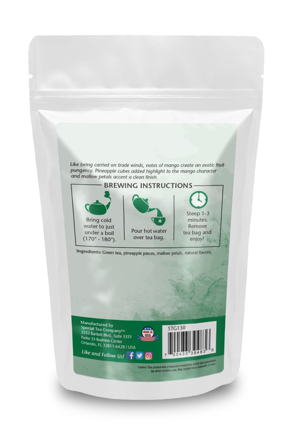Special Tea Company Blue Mango Green Tea 20 Bags