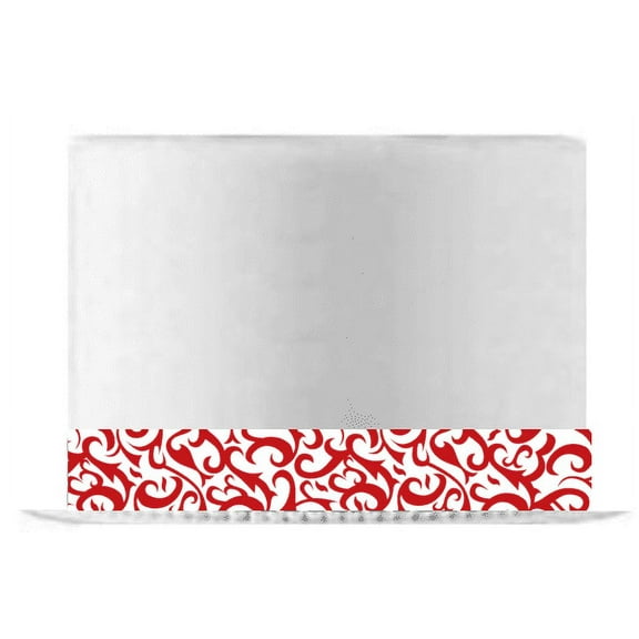 Red and White Wild Floral Edible Cake Decoration Ribbon -6 Slim Strips