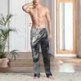 thumbnail image 2 of Susaid Cloud White Dragon Print Mens Pajama Pants Set Sleep & Lounge Pants, PJ Bottoms with Pockets and Button Fly-X-Large, 2 of 6