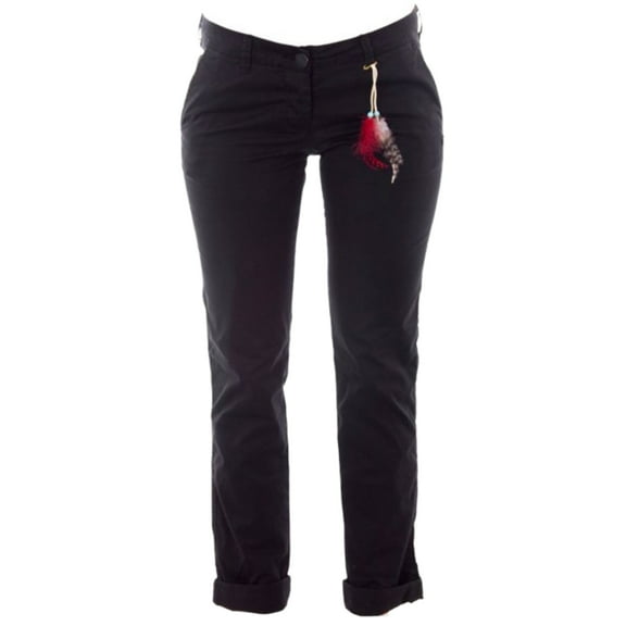 Maison Scotch Women's Lightweight Straight Leg Chinos Pants, Black, 30/32