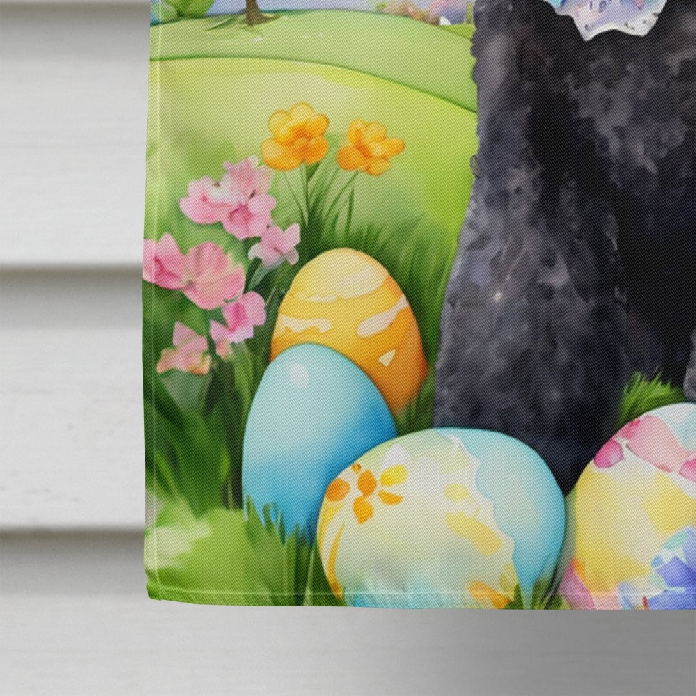 Black Poodle Easter Egg Hunt House Flag 28 in x 40 in