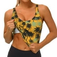 thumbnail image 2 of Sikiie Hawaii Palms Print Strappy Sports Bra for Women Padded Push Up Sports Bra Athletic Running Sports Bra Workout Bra Yoga Bra, 2 of 5