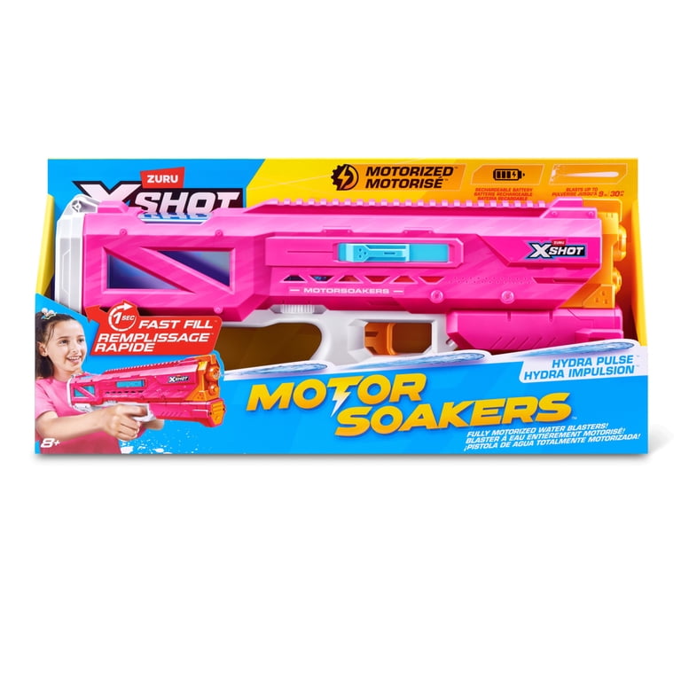 XSHOT, Water Hydra Pulse Motor Soaker, Pink, 650ml Fast Fill
