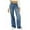 Blue, variant on WTOBBY Women's High Waist Washed Jeans, Fashionable Versatile Straight Leg Pants with No Stretch, Comfortable Denim for Casual Wear,Blue L
