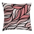thumbnail image 1 of Coral Decor Throw Pillow Cushion Cover, Digital Curving Mix Twisted Forms with Tangled Lines Knotty Color Illustration Image, Decorative Square Accent Pillow Case, 16 X 16 Inches, Coral, by Ambesonne, 1 of 2