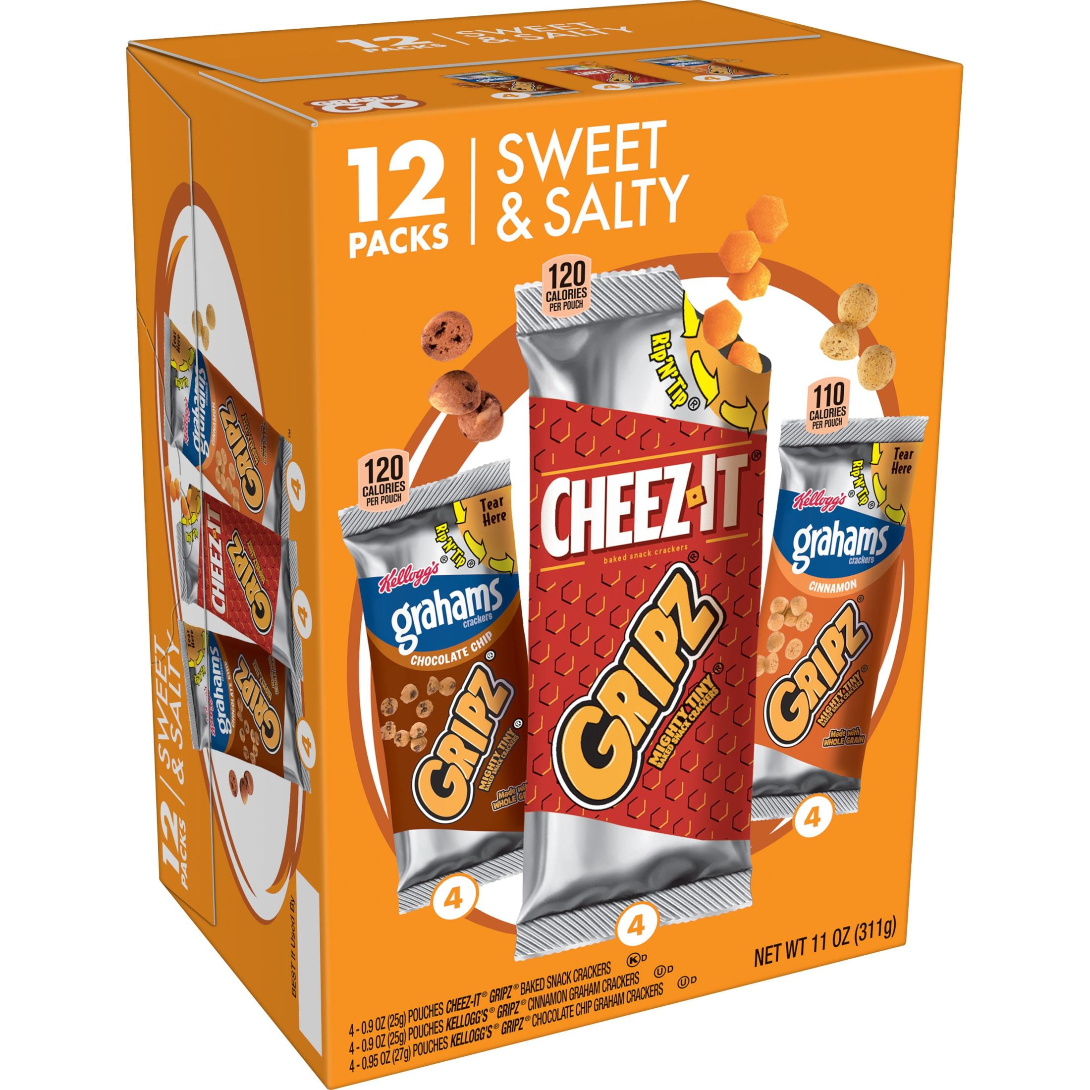 Kellogg's Gripz Variety Pack Tiny Baked Snack Crackers, 11 oz, 12 Count