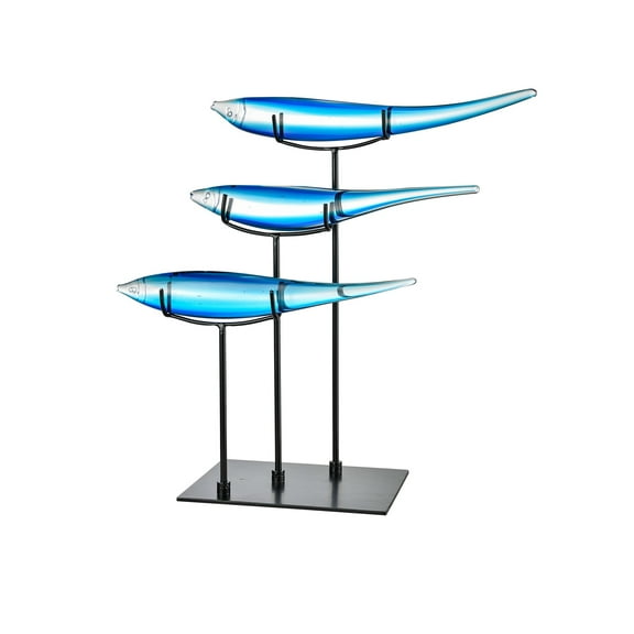 20" School of Fish Hand Blown Sculpture