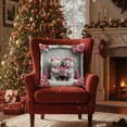 thumbnail image 4 of Christmas Decorative Pillow Covers 18x18" Red Christmas Pillow Cover Holiday Snowman Decoration Comfortable & Breathable Pillow Covers, 4 of 7