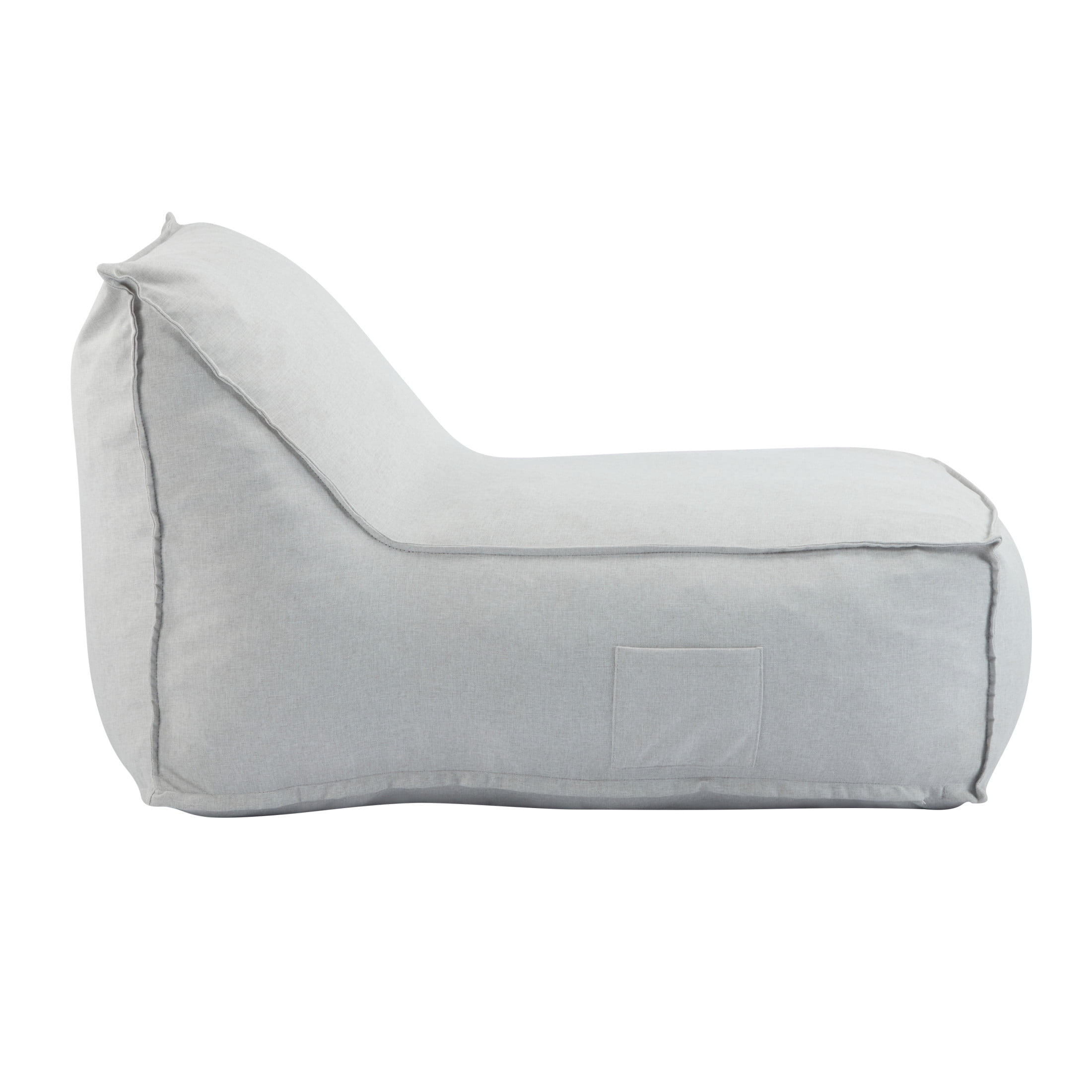 Christopher Knight Home 48" Outdoor Bean Bag Lounge Chair, Weather-Resistant Fabric, Light Gray. Set of 2