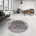 thumbnail image 3 of Ahgly Company Indoor Rectangle Mid-Century Modern Silver Pink Pink Oriental Area Rugs, Swatch Sample, 3 of 6