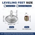 thumbnail image 2 of Uxcell 8 Pcs M8 Niveladores Ajustables para Muebles, 1.14 x 1.56" Pies Niveladores con Tuerca de Acoplamiento, 2 of 6