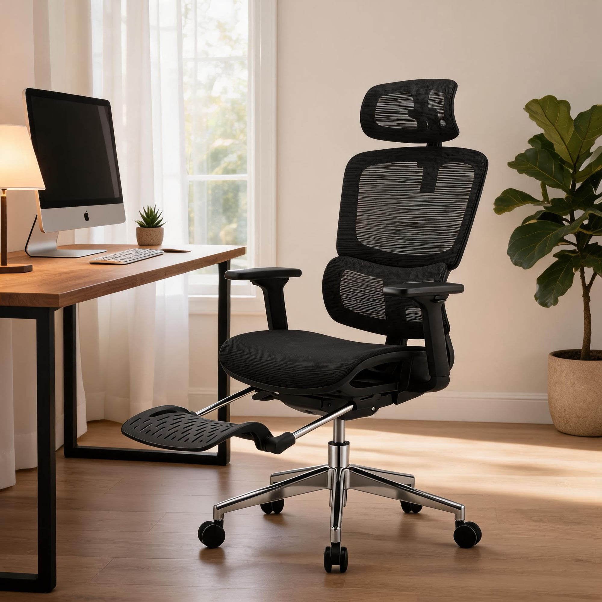 ergonomic office chair with footrest product