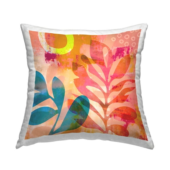 Stupell Industries Modern Leaf Botanicals Decorative Printed Throw Pillow, 18 x 18