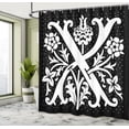 thumbnail image 4 of Ambesonne Monogram Shower Curtain, Bandana Style X Letter Art, 69"Wx70"L, Seal Brown and White, 4 of 4