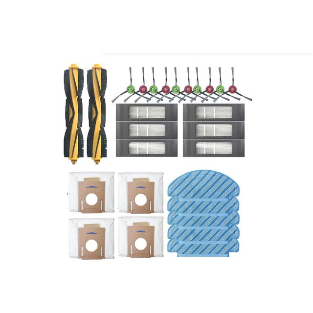 Cepillo principal/lateral bolsa de polvo filtro lavable trapo para Ecovacs Deebot Ozmo Afortunado Sencillez