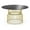 Gold-Black, variant on Furniture of America Trila Glass Top Round Dining Table in Silver Gun Metal