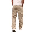 thumbnail image 5 of Rexolia Mens Cargo Pants Breathable Multi Pocket Work Pants Elastic Waist Straight Leg Casual Outdoor Utility Daily Complexion M, 5 of 6
