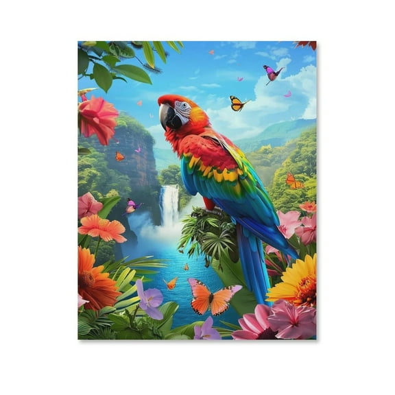 Strange Parrot ,Animals Art Poster Canvas- Perfect for Wall Artrations, Dining Room Decor, Bedroom Art, Wall Decor Living Room, Wall Art, Frameless 12x16inch