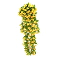 thumbnail image 2 of Hanging Flowers Artificial Violet Flower Wall Wisteria Basket Hanging Garland Flowers Fake Silk Orchid, 2 of 6