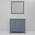thumbnail image 4 of Jacques 36 in. W Left Offset Dark Grey Bath Vanity, White Quartz Top, and 34 in. Mirrors, 4 of 9