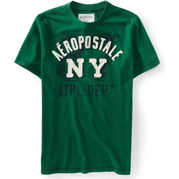 Aeropostale Athletic Dept playera gráfica para hombre, verde, extragrande