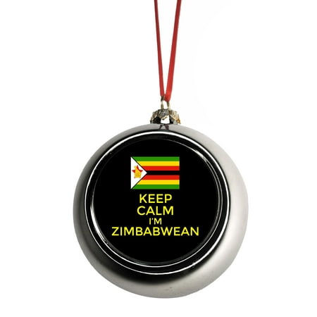Keep Calm I m Zimbabwean  Flag Zimbabwe  Ornaments Silver 