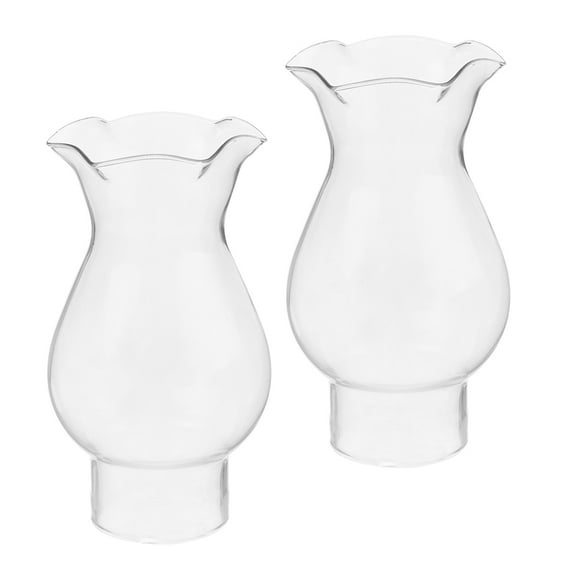 Masteelf 2pcs Small Glass Kerosene Lantern Chimney Vintage Oil Lamp Glass Replacement Antique Oil Lamp Glass Lampshade for Home Decor Camping Outdoor