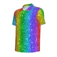 thumbnail image 2 of Rocae Glitter Rainbow for Men's Short Sleeve Polo Shirt, Quick Drying Performance Moisture Wicking Sports Men's Golf Shirt 4X-Large, 2 of 9