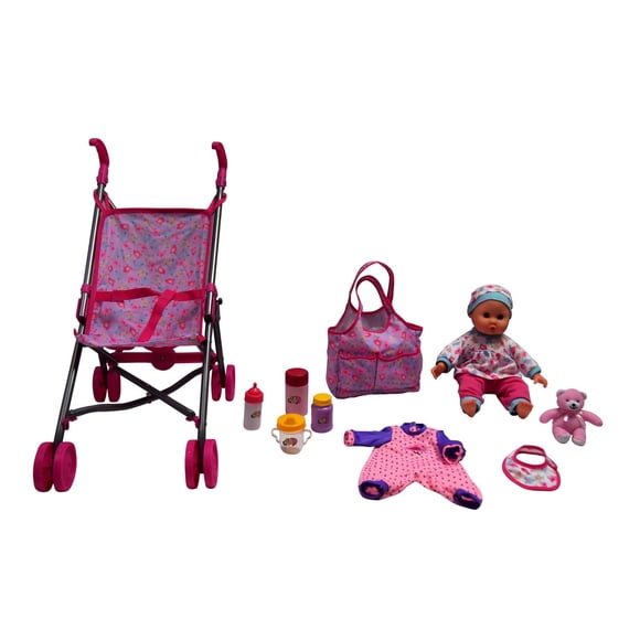 Baby with Stroller (Pink)