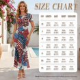 thumbnail image 5 of Chririnla Couple Patriotic Outfit American Flag Flower Print Womens Mesh Pencil Long Dress,Men's Shirts for 4th of July Memorial Day Clothes Husband Wife Match Clothes Set,S-3XL, 5 of 6