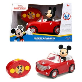 Jada Disney Junior Mickey Mouse Roadster RC Radio Control Car  1:24 Scale, Fun Toy for Kids Ages 4 