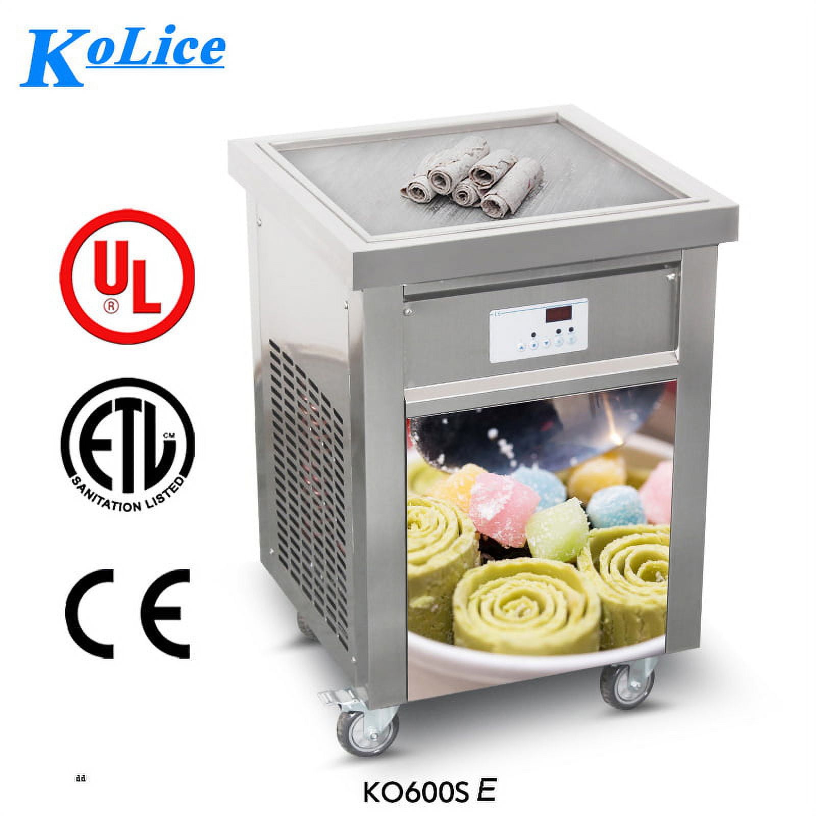 ETL Certificated 21x21inches(52x52cm) Single Square Ice Pan Thai Stir Instant Frozen Yogurt Fried Fry Roll Ice Cream Machine