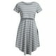 thumbnail image 4 of Sonducket Vestido de enfermería Vestido de rayas de manga corta Trajes de mujer que amamanta Vestidos Gris XXL, 4 of 6