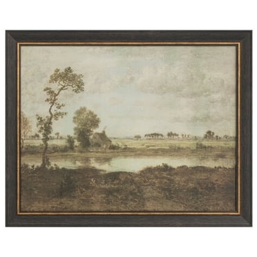 My Texas House Landscape with Boatman Framed Wall Art 28x22