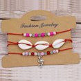 thumbnail image 2 of IKemiter 3 PCS Ethnic Braided Bracelet with Flamingo Shell Crystal Stone Beads Decor Adjustable Length Wrist, 2 of 6