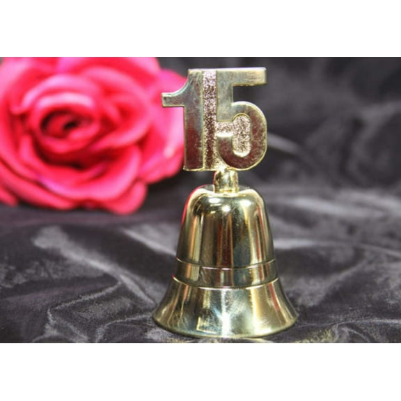 #15 Plated Gold Metal Kissing Bell party favors and decorations (12 pieces)